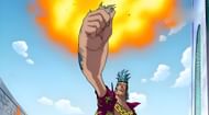 Franky burning the blueprints of Pluton (Image via Toei Animation)